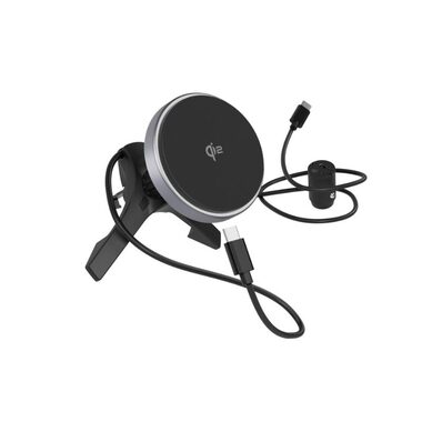 Epico UltraDrive Qi2 Alu Mag + ED70 čierna / Bezdrôtová nabíjačka a držiak do auta / 15W