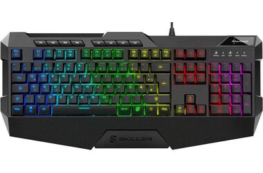 Sharkoon Skiller SGK4 U čierna / herná klávesnica / drôtová / RGB / Rubberdome spínač / DE