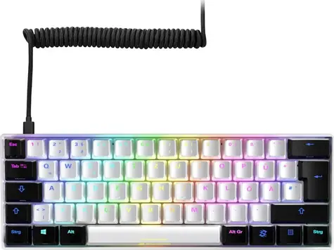 Sharkoon SKILLER SGK50 S4 biela / herná klávesnica / mechanická / drôtová / RGB / Kailh Red spínač / DE