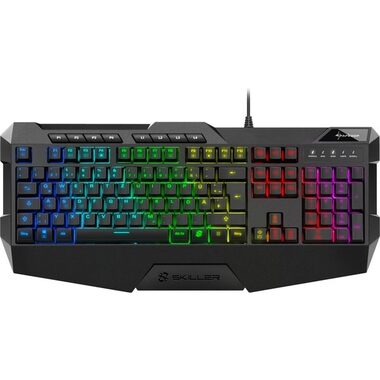 Sharkoon SKILLER SGK4 čierna / herná klávesnica / drôtová / RGB / Rubberdome spínač / IT