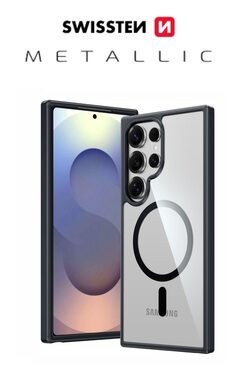 Swissten CLEAR JELLY MagStick METALLIC Púzdro pre Samsung S938B Galaxy S25 ULTRA 5G čierna