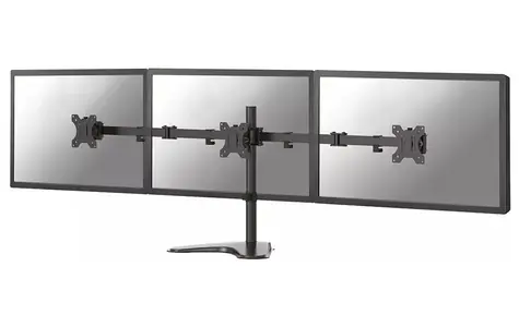 Neomounts TIS FPMA-D550DD3BLACK / stolný stojan pre 3 monitory / veľkosť 13-27" / VESA 75x75 - 100x100 / nosnosť 21 kg