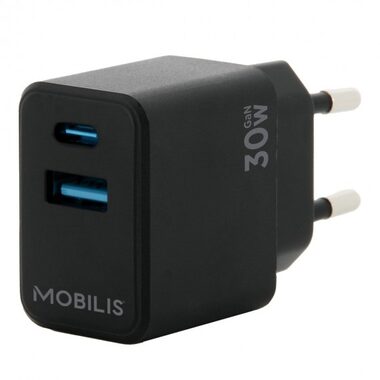 Mobilis Wall Charger 30W čierna / nabíjačka / 1x USB-A / 1x USB-C 