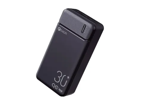 C-tech BATCT1341 22.5W 30000 mAh čierna / Power Bank / USB-A / USB-C / 5V & 9V & 12V