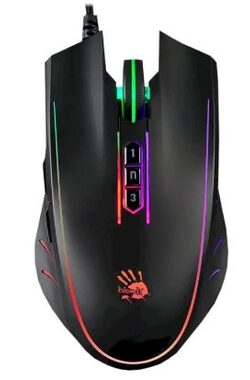 A4Tech BLOODY P81S Activated čierna / herná myš / 8000DPI / RGB / USB-A / 7 tlačidiel / kábel 1.8m