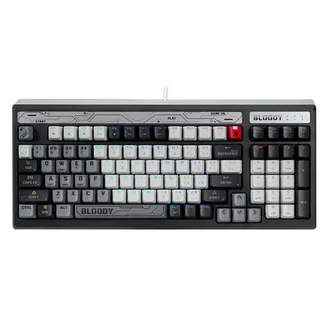 A4Tech BLOODY B950 sivá / Herná klávesnica / RGB / CZ layout / Brown Switch / USB-A / 1.8 m