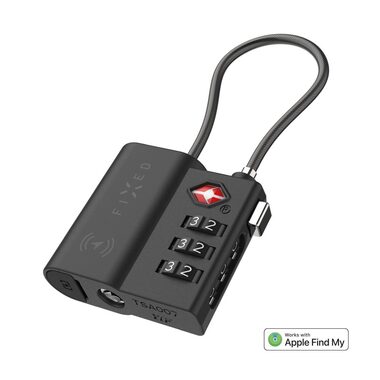 FIXED SMART tracker Tag Lock s podporou Find My a TSA čierny