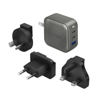 Energea TravelWorld univerzálny adaptér GAN66 sivá / PD66W s PPS44W & QC3.0 / 66W 