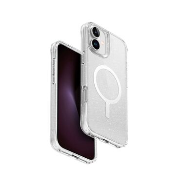 UNIQ LifePro Xtreme MagClick ochranný kryt na Apple iPhone 16 PLUS číra s trblietkami
