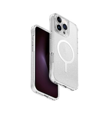 UNIQ LifePro Xtreme MagClick ochranný kryt na Apple iPhone 16 Pro Max číra s trblietkami