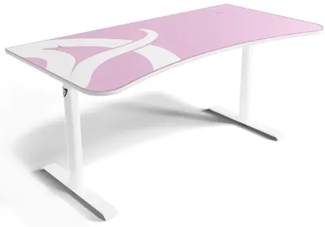 Arozzi ARENA Gaming Desk White Pink / Herný stôl / ružovo-biely / D: 160cm / Š: 82cm / V: 71cm-81cm