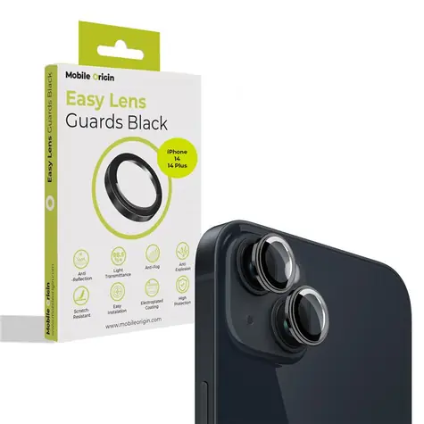 Mobile Origin Easy Lens guards ochranné sklo na objektív pre Apple iPhone 14/14 PLUS čierna