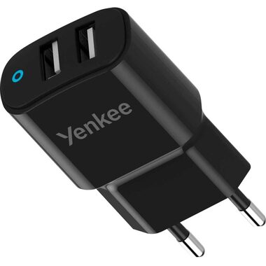 YENKEE YAC 2024 čierna / Dual USB Nabíjačka / 2x USB-A / max 12W / 2.4A 