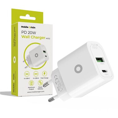 Mobile Origin PD20W Wall Charger MO12 / Nabíjačka / 1xUSB-A + 1xUSB-C