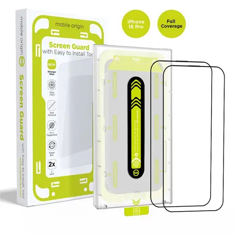 Mobile Origin Screen Guard ochranné sklo pre Apple iPhone 16 Pro s aplikátorom čierna / 2 ks