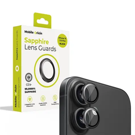 Mobile Origin Sapphire Lens guards ochranné sklo pre Apple iPhone 16/16 PLUS čierna