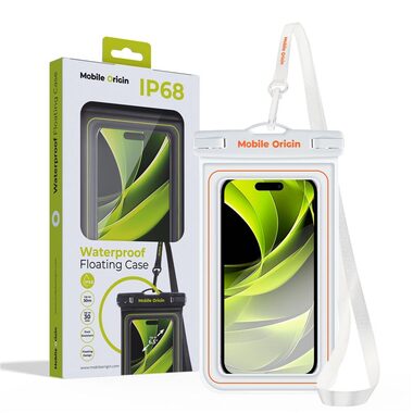 Mobile Origin Waterproof floating case 6.5" biela / oranžová / vodotesné univerzálne púzdro