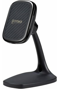 Rozbalené - Pitaka MagEZ Mount Qi čierna / magnetický držiak na smartphone s bezdrôtovou nabíjačkou / otočný 360 ° / rozbalené