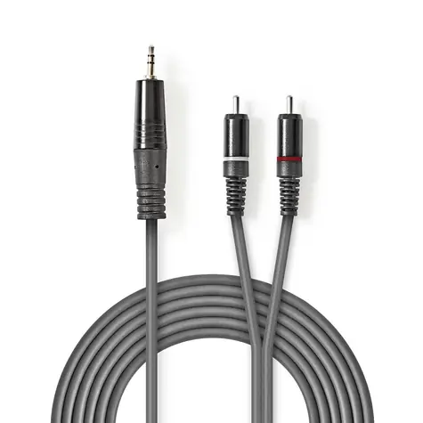 Nedis Stereo Audio kábel jack 3.5 mm (M) - 2x RCA (M) 1.50 m tmavo šedá 