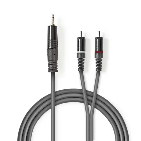 Nedis Stereo Audio kábel jack 3.5 mm (M) - 2x RCA (M) 3.00 m tmavo šedá