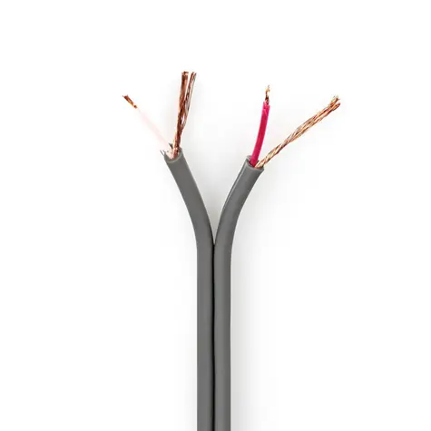 Nedis Audio Cable 2 x 0.16 mm2 tmavo šedá / Meď / 100.0 m / Okrúhly / PVC / Role