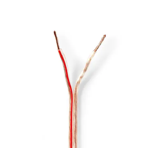 Nedis Repro kábel 2x 1.50 mm2 transparentný / Meď / 100.0 m / Okrúhly / PVC  