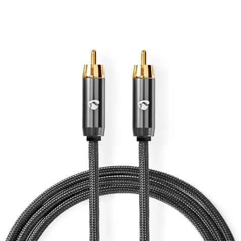 Nedis Kábel na subwoofer RCA (M) - RCA (M) 5.00 m sivá 