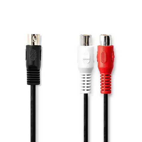 Nedis DIN Audio kábel DIN 5pinová (M) - 2x RCA (F) 0.20 m čierna 