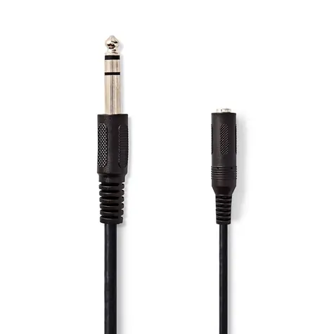 Nedis Stereo Audio kábel jack 6.35 mm (M) - jack 6.35 mm (F) 5.00 m čierna
