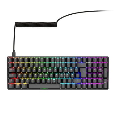 Sharkoon Skiller SGK50 S2 čierna / herná klávesnica / mechanická / Gateron Yellow / USB / 1.5m / DE Layout