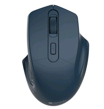 Zanovni - Canyon CNE-CMSW15DB modrá / Bezdrôtová optická myš / 1600 DPI / 4 tlačidlá / USB 2.4 Ghz / 2x AAA / zánovný