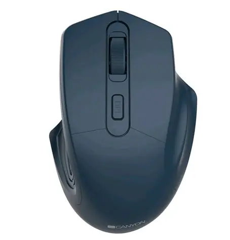 Zanovni - Canyon CNE-CMSW15DB modrá / Bezdrôtová optická myš / 1600 DPI / 4 tlačidlá / USB 2.4 Ghz / 2x AAA / zánovný