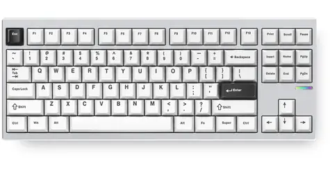 MCHOSE GX87 Ultra Vintage biela / herná bezdrôtová klávesnica / mechanická / Vintage White / 2.4GHz / BT / US Layout