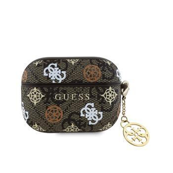 Guess PU 4G Peony Charm Puzdro pre AirPods Pro Brown