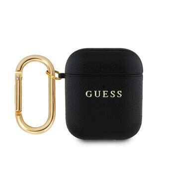 Guess PU Grained Classic Logo Puzdro pre AirPods 1/2 Black