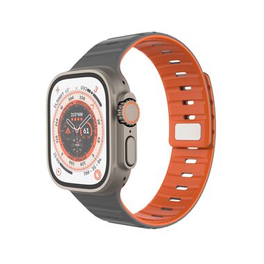 FIXED Magnetický remienok Silicone Magnetic Strap pre Apple Watch 44/45/46/49mm svetlo šedý