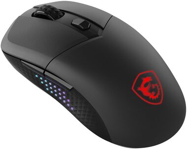 Rozbalené - MSI Versa 300 Elite Wireless čierna / Herná optická myš / 26000 DPI / 6 tlačidiel / USB / BT / RGB / rozbalené