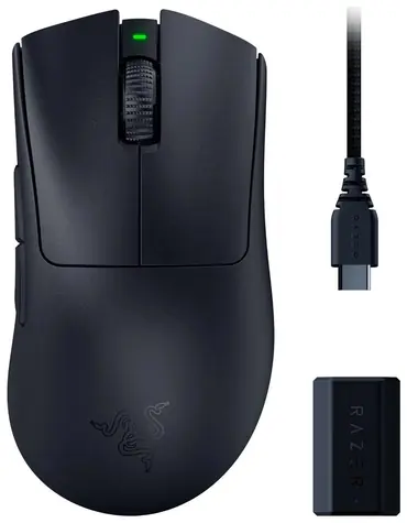 Razer DeathAdder V3 Pro + HyperPolling Wireless Dongle / Herná bezdrôtová myš / optická / 30000DPI / 2.4GHz / 5 tlačidiel
