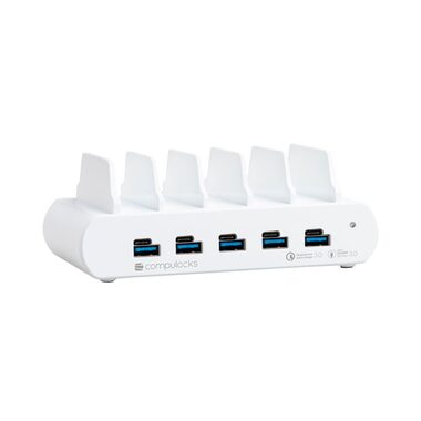 Compulocks nabíjacia dokovacia stanica s britskou zástrčkou biela / 5x USB / 5x USB-C