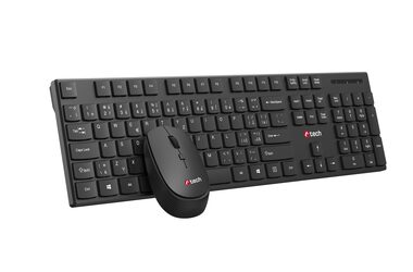 C-tech WLKMC-03 čierna / bezdrôtový combo set s myšou / CZ/ SK / USB