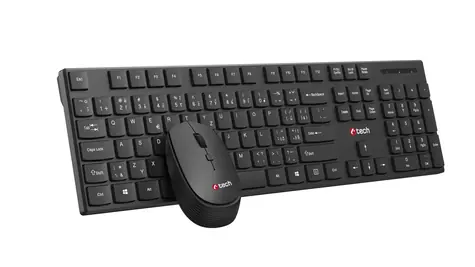 C-tech WLKMC-03 čierna / bezdrôtový combo set s myšou / CZ/ SK / USB