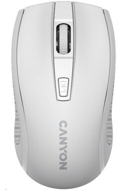 Canyon CNE-CMSW07W biela / optická bezdrôtová myš / 800/1200/1600 dpi / 4 tlačidlá / USB 2.4 Ghz / 1xAA 