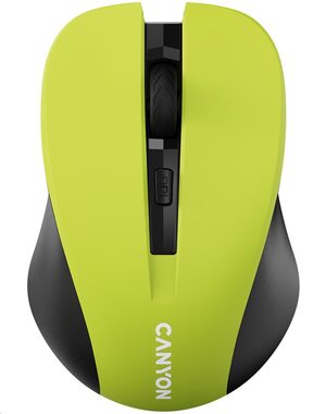 Canyon CNE-CMSW1Y žltá / optická bezdrôtová myš / 800/1000/1200 dpi / 4 tlačidlá / USB 2.4 Ghz / 2xAAA 