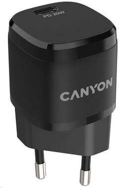 Canyon CNE-CHA20B05 čierna / Nabíjací adaptér / 1x USB-C / 20W