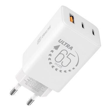 Obal:Me GaN Cestovná Nabíjačka USB-A + 2xUSB-C 65W White