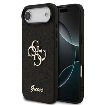 Guess PU FIXED Glitter 4G Metal Logo Zadný Kryt pre iPhone 17 Air Black