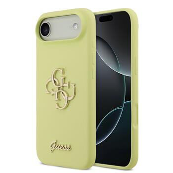 Guess Liquid Silicone 4G Metal Logo Zadný Kryt pre iPhone 17 Air Yellow