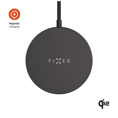 FIXED Bezdrôtová nabíjačka MagPad Slim s Qi2 podporou MagSafe 15W čierna