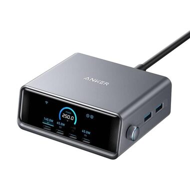 Anker Prime strieborná / Nabíjacia stanica / 250W / 4xUSB-C / 2xUSB 