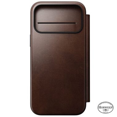 Nomad Modern Leather Folio púzdro pre Apple iPhone 17 Pro Max rustic brown (Horween)